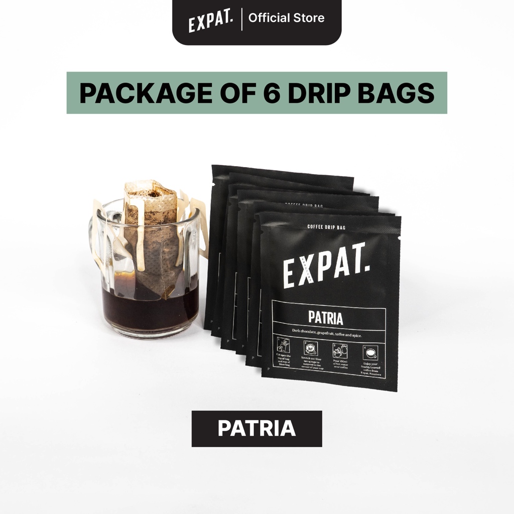 

Package of 6 Patria Single Use Filter Coffee 10g Specialty Coffee | Drip Bag Filter Kopi