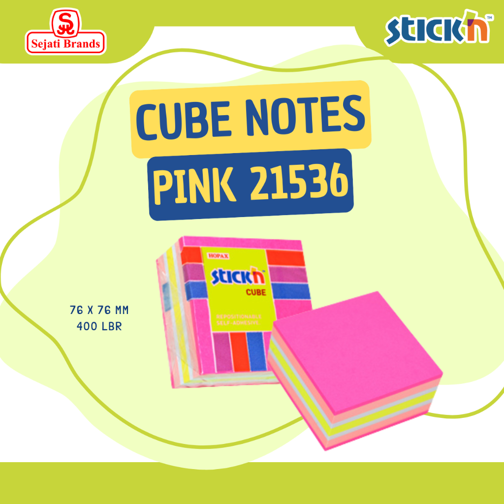 

Stick'n Regular Cube 21536 (3x3) Neon Pastel Mixed Sticky Note