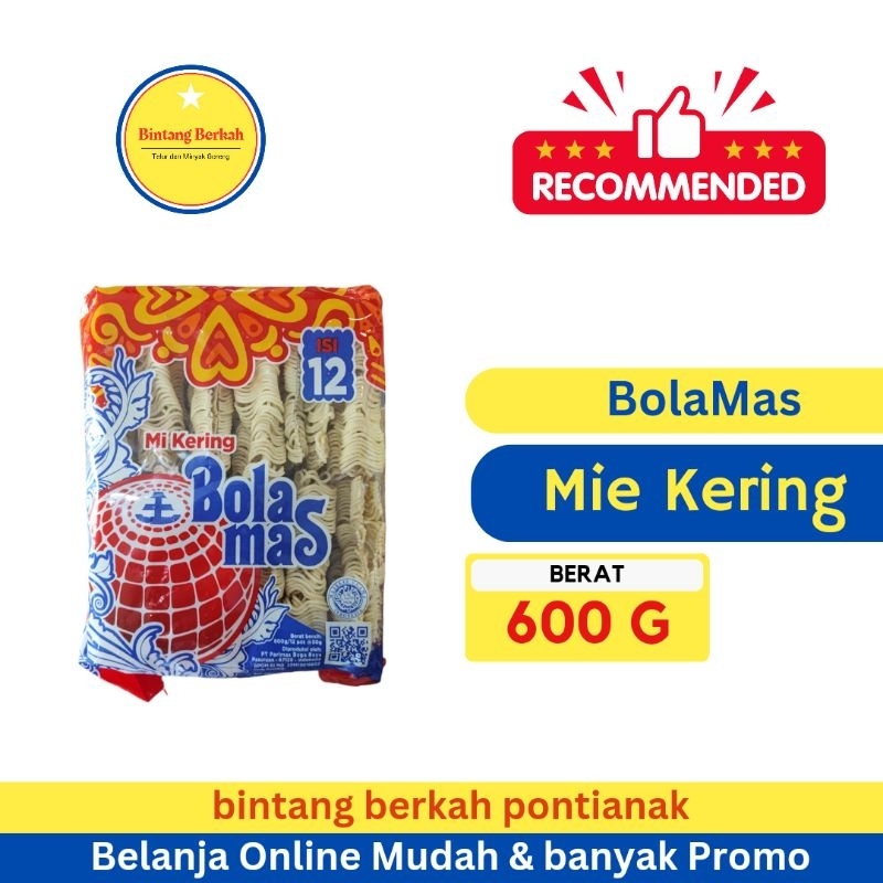 

Bola Mas Mie Kering 600 gram 12 keping