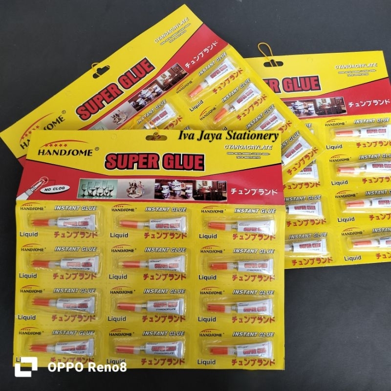 

12 Pcs Lem Korea Super Glue Handsome Kemasan Kard