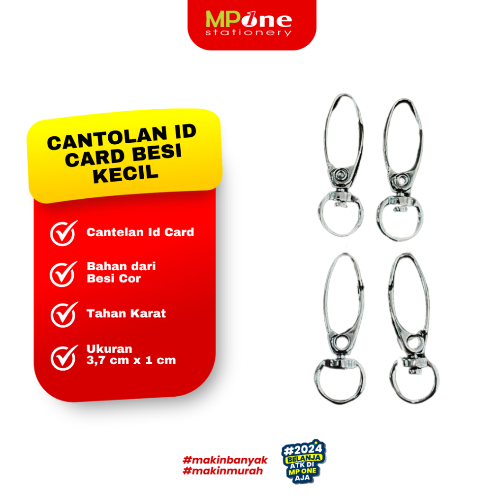 

(1 PCS) Cantelan Gantungan Tali Id Card Besi Kecil / Pengait Besi Name Tag Id Card dll Serbaguna
