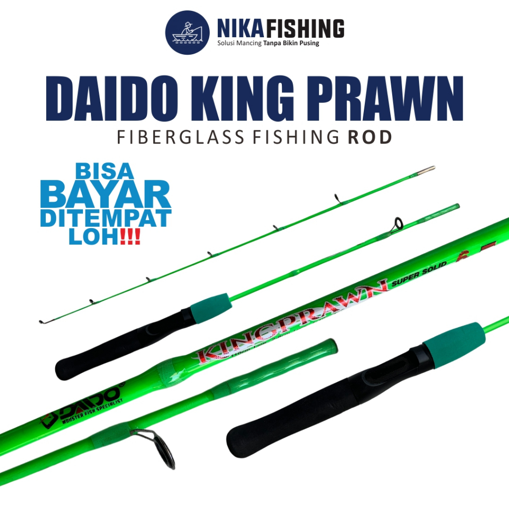 Joran Pancing Microfishing Daido King Prawn Super Solid 2-6lb Joran Udang Wader Super Lentur 110 120