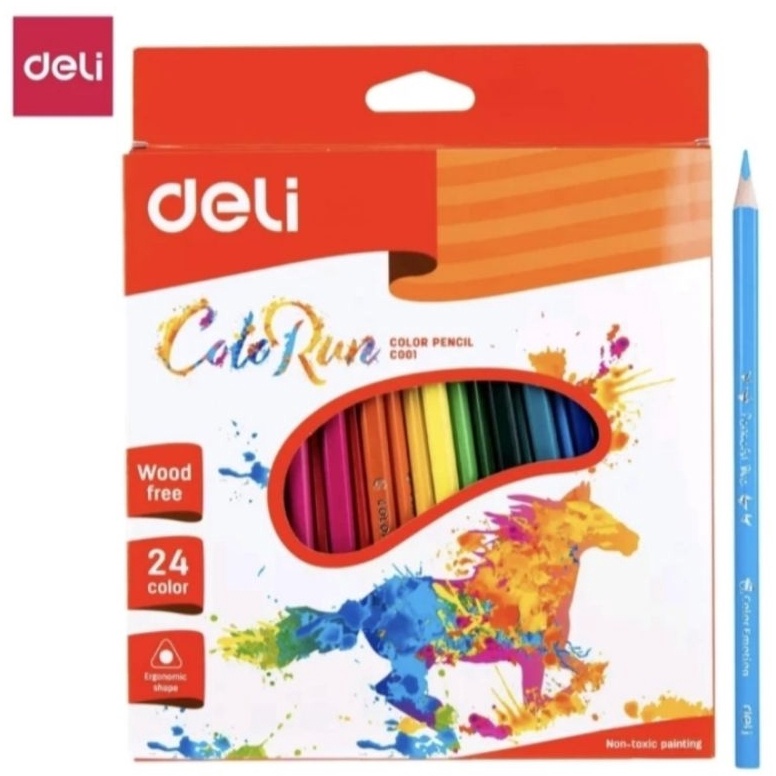 

KODE X9Z Deli Pensil WarnaBentuk Segitiga Ergonomis Warna Cerah 24 Warna Cat tidak beracun