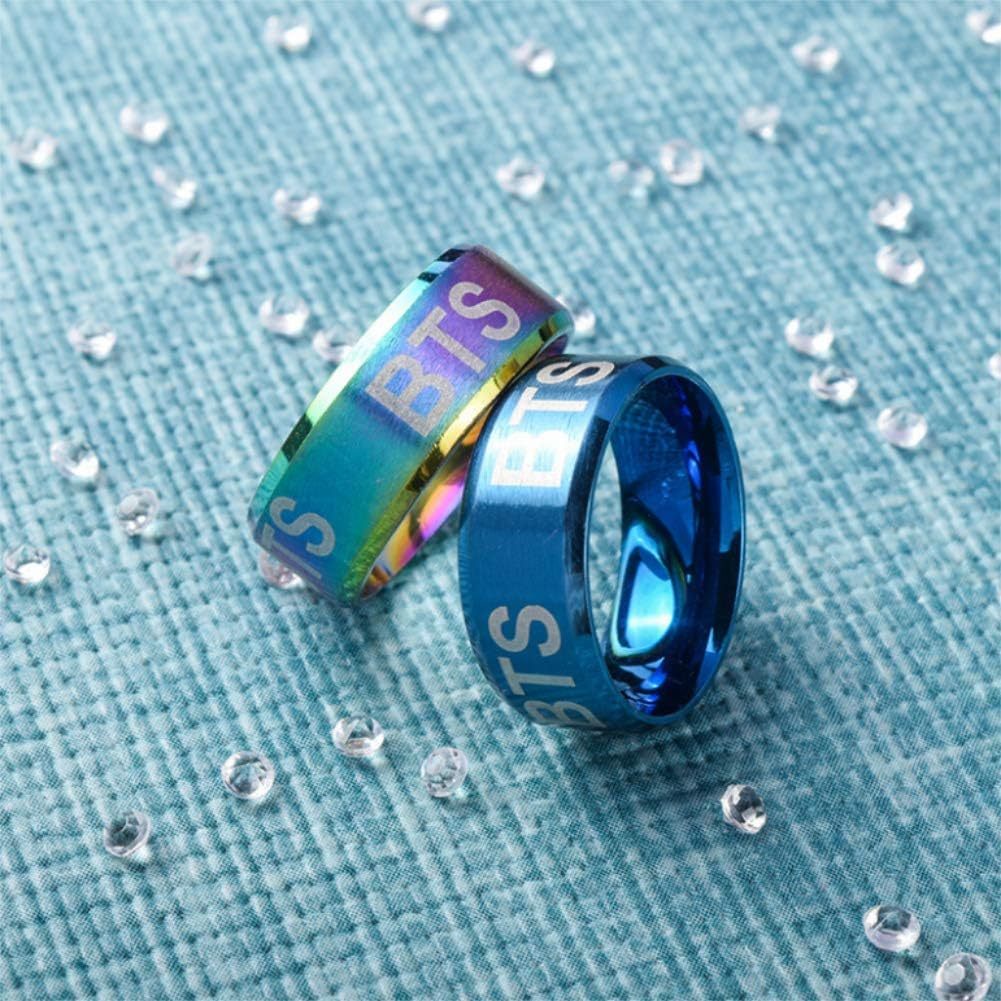 Cincin Tulisan BTS - Engraved Letter Bangtan Sonyeondan Ring Import / Letter Ring BTS Army Jin Jimin