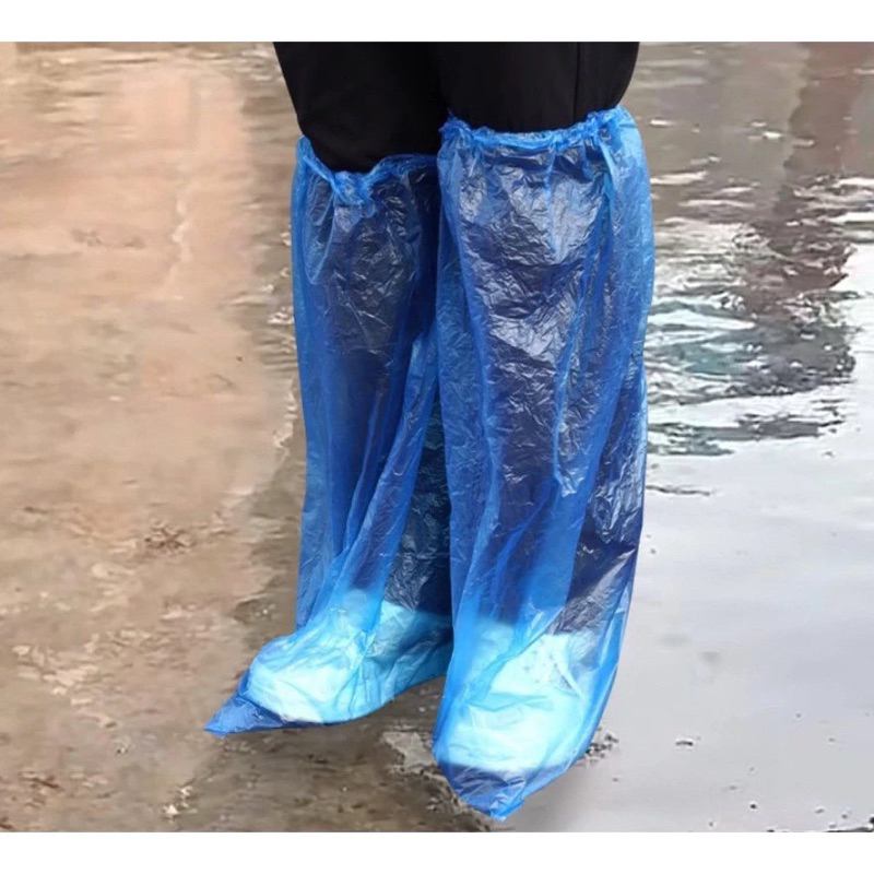 K341 Sarung plastik kaki 1 pasang  pelindung sepatu anti hujan banjir anti air panjang lutut
