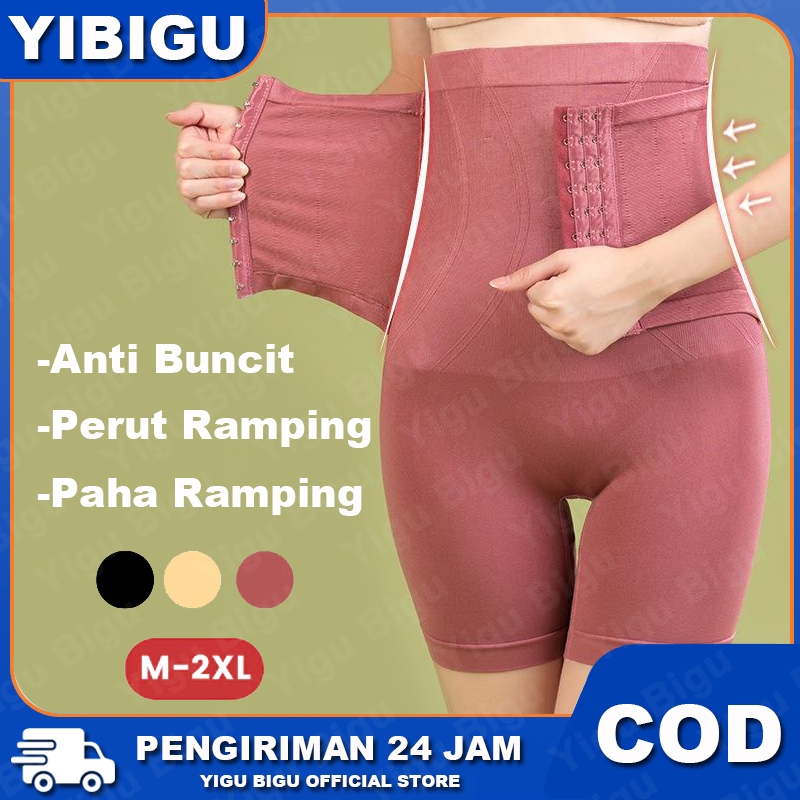 QH Korset Pelangsing Celana Perut Buncit Jumbo Korset Perut Bawahan Slimming Elastis Sepaha Kancing