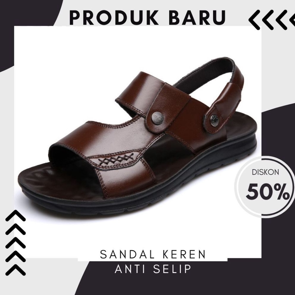 KODE X69K  COD  Jbs Flat Dll Sandal Pria Outdoor Tipe Selop Talincang Bahan Berkualitas