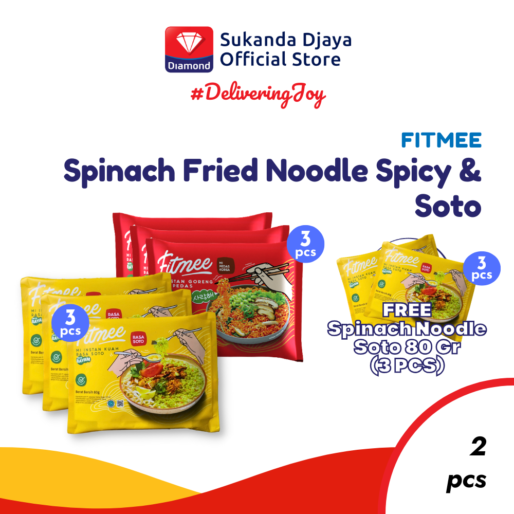 

Fitmee Mie Instan Sehat Bayam Soto 3 Pcs + Bayam Goreng 3 Pcs FREE Bayam Soto 3 Pcs