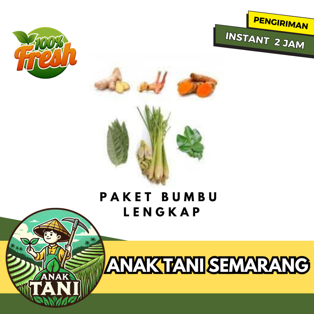 

[ANAK TANI] ANEKA BUMBU REMPAH SEREH KUNCI DAUN JERUK KUNYIT KENCUR DAUN SALAM JAHE TEMULAWAK SEGAR SIAP KIRIM INSTANT AREA SEMARANG
