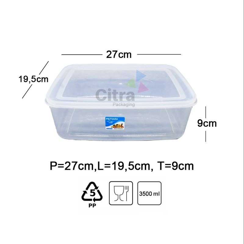 Kotak KMP 3500ml / foodbox / tempat wadah penyimpanan / kotak plastik / Mutiarapack 3500 KMP BPL022