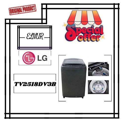 LG TV1518DV3B MESIN CUCI TOP LOADING 18 KG INVERTER TV2518 MESIN CUCI LG 1 TABUNG 18 KG