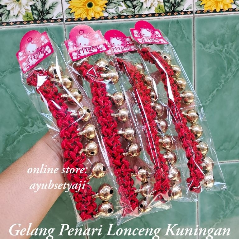 KODE P34N Gelang Penari Gelang Kaki Lonceng kuningan Krincing Profesional Tari Jaranan Jathilan Jara