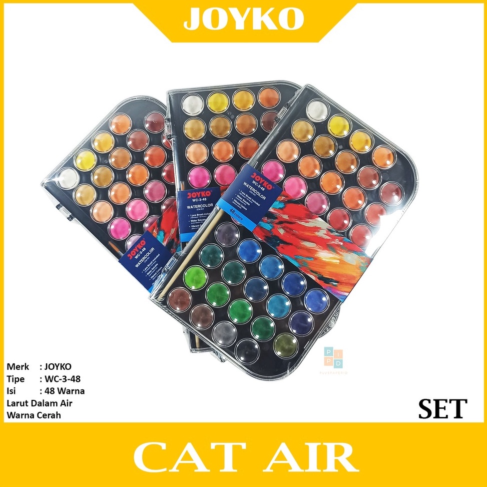 

KODE M33K JOYKO Waterlor Set Cat Air WC3 Isi 48 Warna WC348 Pallet