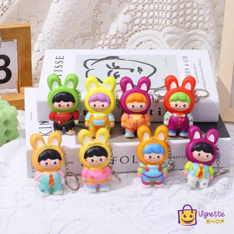 Gantungan Kunci Squishy Labubu Kartun Ganci Squishi Squisi Sekuisi