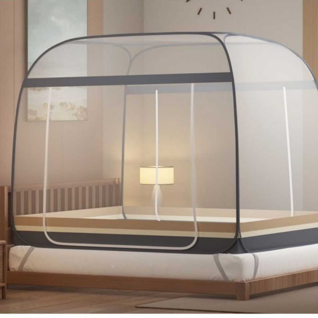 Kelambu Tenda Kelambu Lipat 200x200 Original Tempat Tidur Dewasa Kelambu Nyamuk Jumbo
