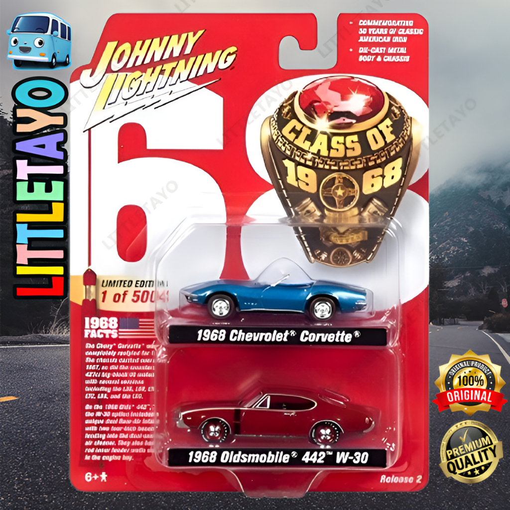 Johnny Lightning 1968 Series Chevrolet Corvette & Oldsmobile 442 W30 Muscle