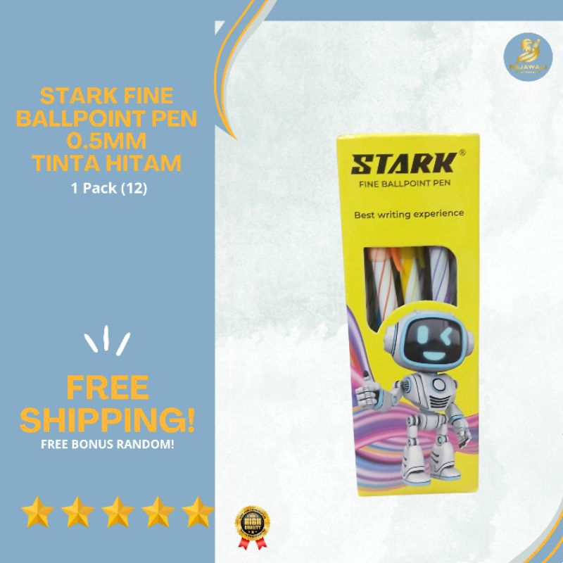 

Stark Fine BallPoint Pen 12 Pcs | 0.5mm | Tinta Hitam