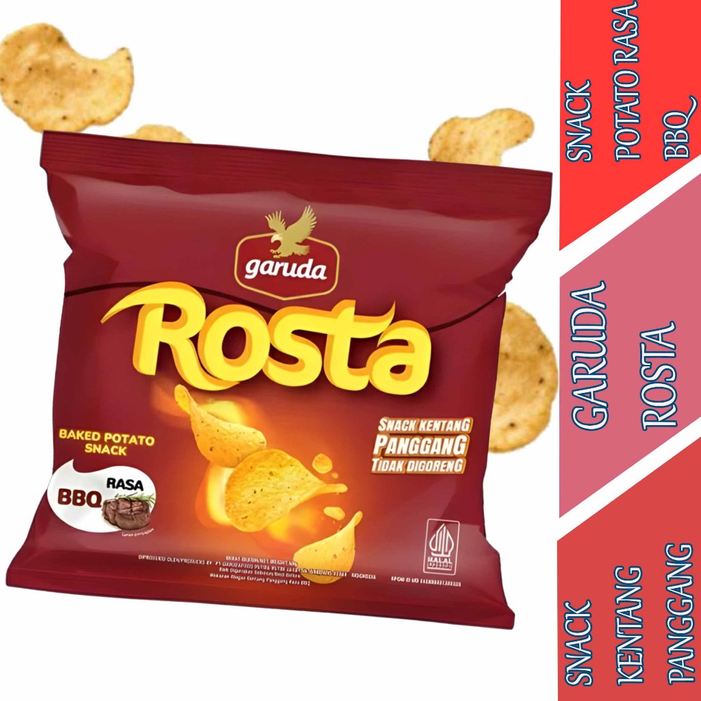 

Snack Kentang Rasa BBQ - Garuda Rosta - Snack Kentang Panggang - 60gr