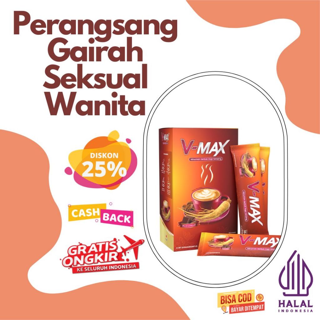 

v max kopi stamina wanita minuman rasa coklat bubuk penambah napsu wanita