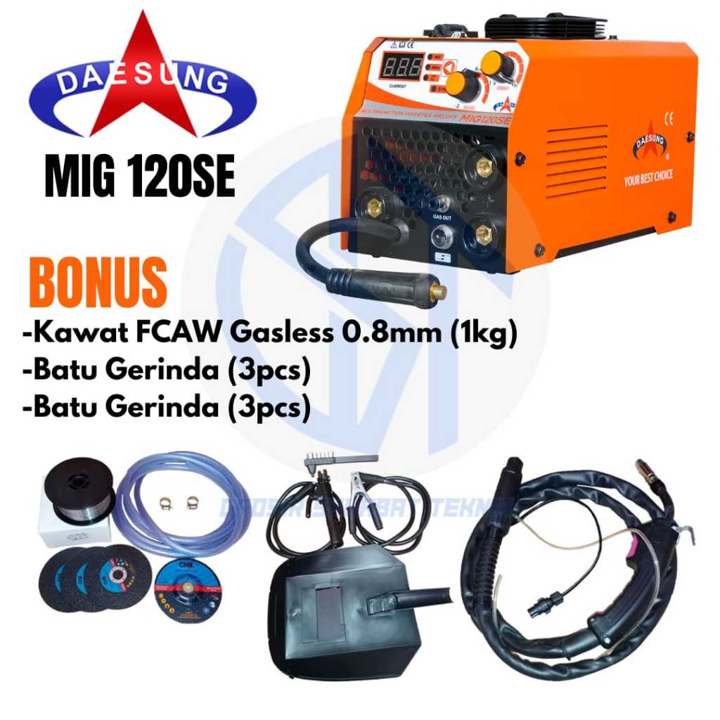 Mesin Las MIG 120 SE Daesung Gasless Travo Las CO2 Daesung Korean Tecnology