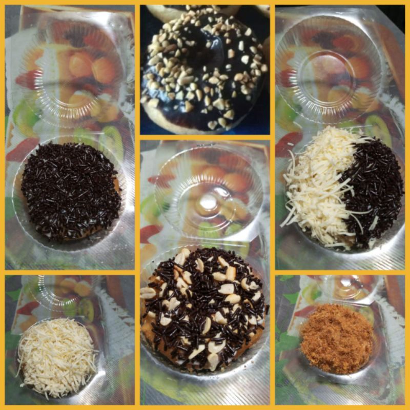 

6 Varian donat mika beda motif di kemas di kardus jendela mika