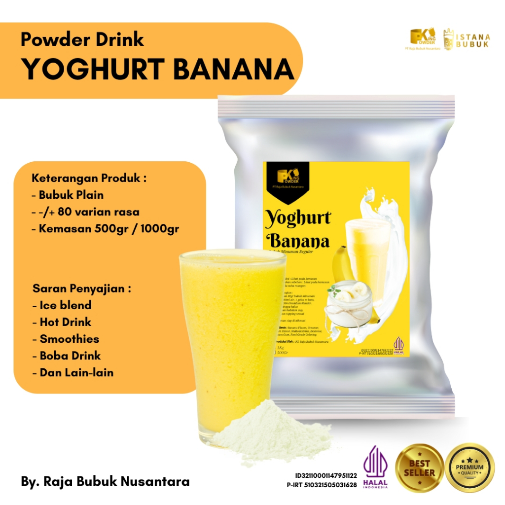 

Bubuk Minuman Yoghurt Banana Bubuk Minuman rasa Yoghurt Banana Bubuk Minuman Rasa Pisang Yoghurt 1 Kg