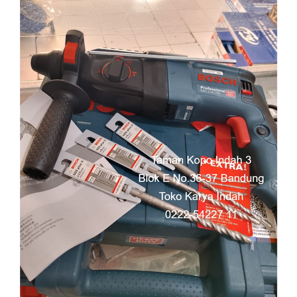Bosch GBH 2 26 DRE Rotary Hammer GBH226DRE  800 Watt 3 Mode Bobok Bor Beton Tembok