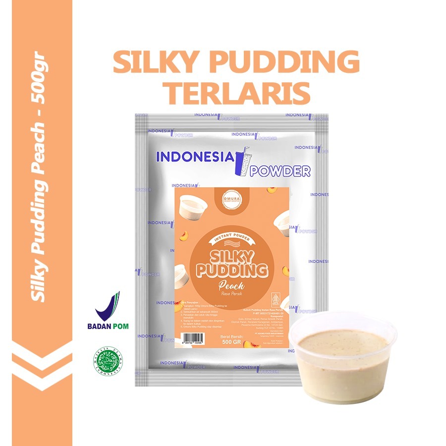 

[SILKY PUDDING] Bubuk Silky Pudding Rasa Peach 500 Gr Mix Gula Puding Sutera Pudot Dessert Instant Omura Powder