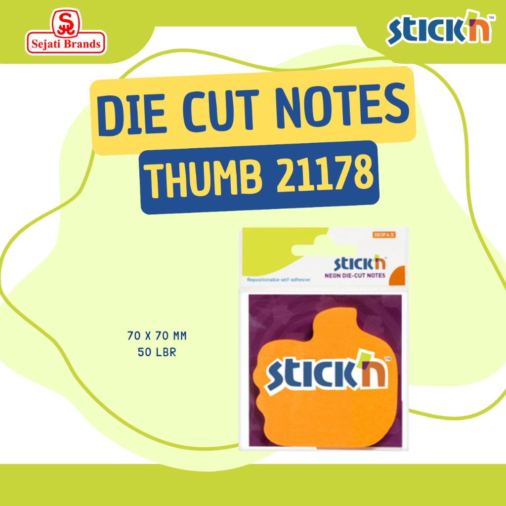 

Stick'n Die Cut 21178 Neon Orange Thumb / Sticky note motif