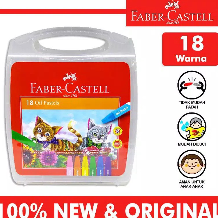 

KODE H44C Crayon Faber Castell 18 Warna Hexagonal oil pastell 18 Faber Castell