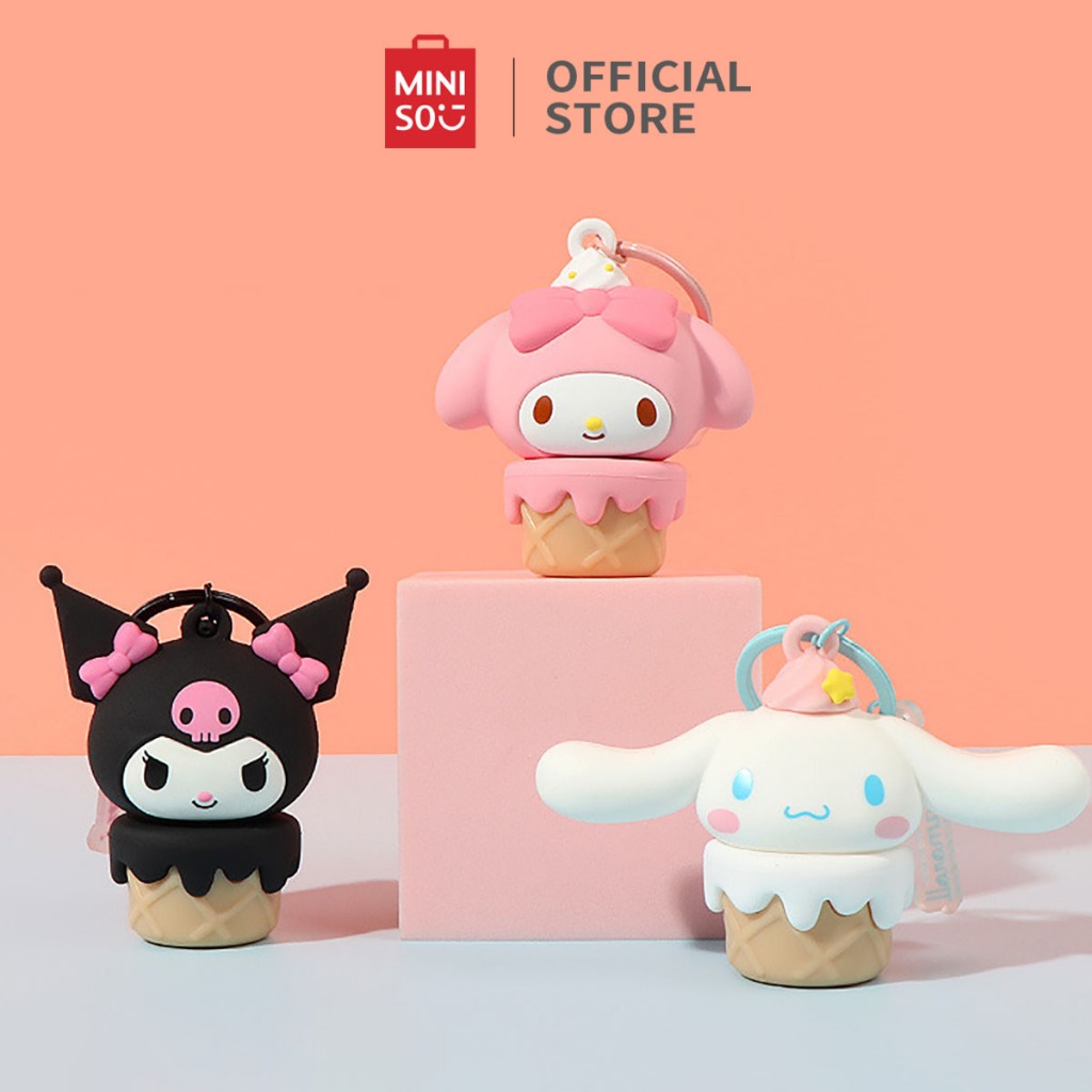 Miniso Lampu Malam Night Light Light-up Keychain Cinnamoroll Kuromi lce Cream Gantungan Kunci Cahaya