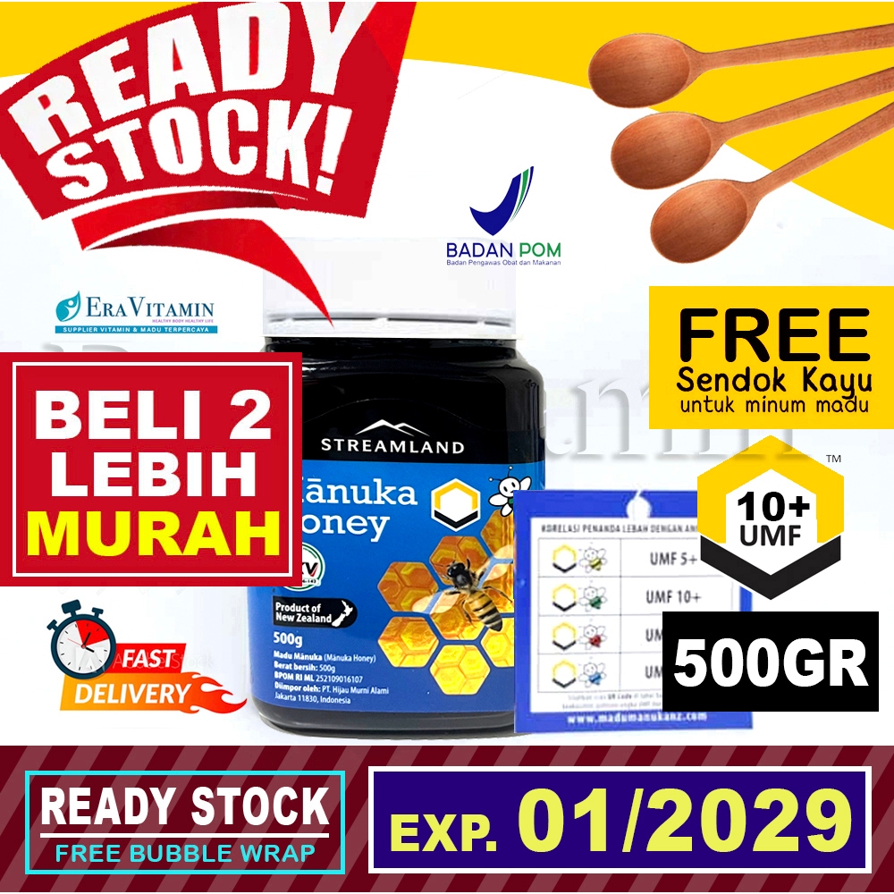 

[BPOM] Madu Streamland Manuka Honey UMF 10+ 500gr Original New Zealand 10+