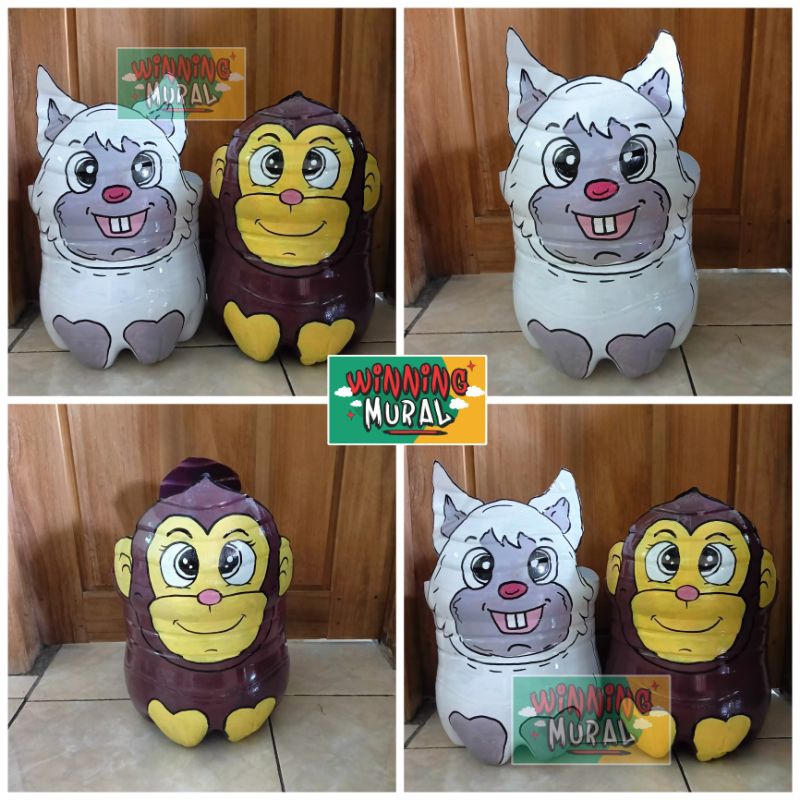 pot galon/pot galon le mineral/pot galon lucu/pot galon karakter/tempat sampah lucu/pot galon 15 L