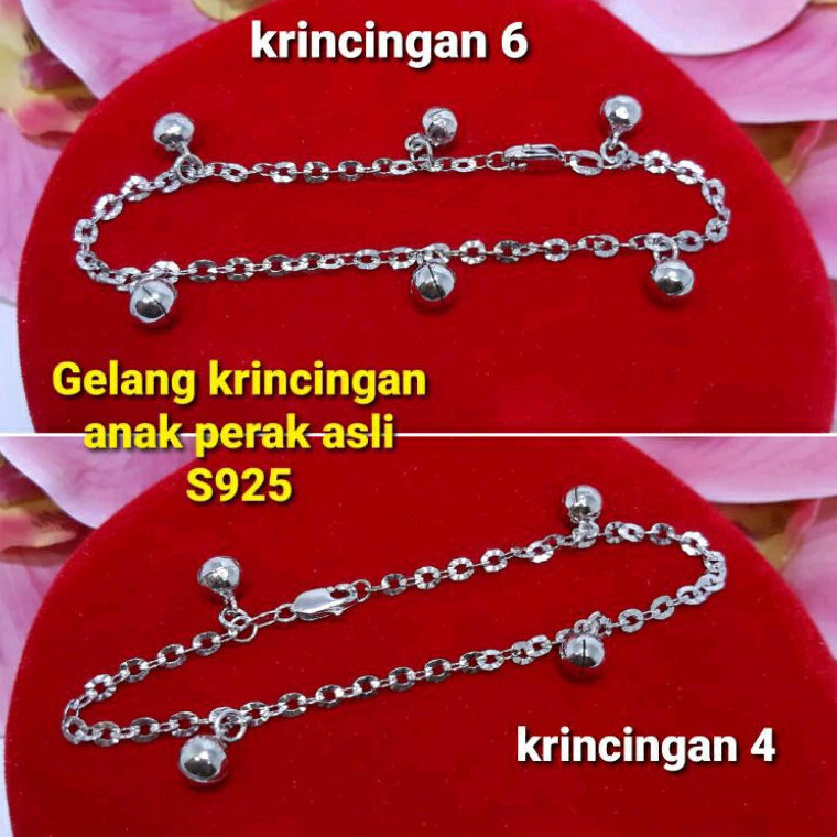 Gelang krincingan anak perak asli silver 925 krincingan bunyi nyaring x D6V4
