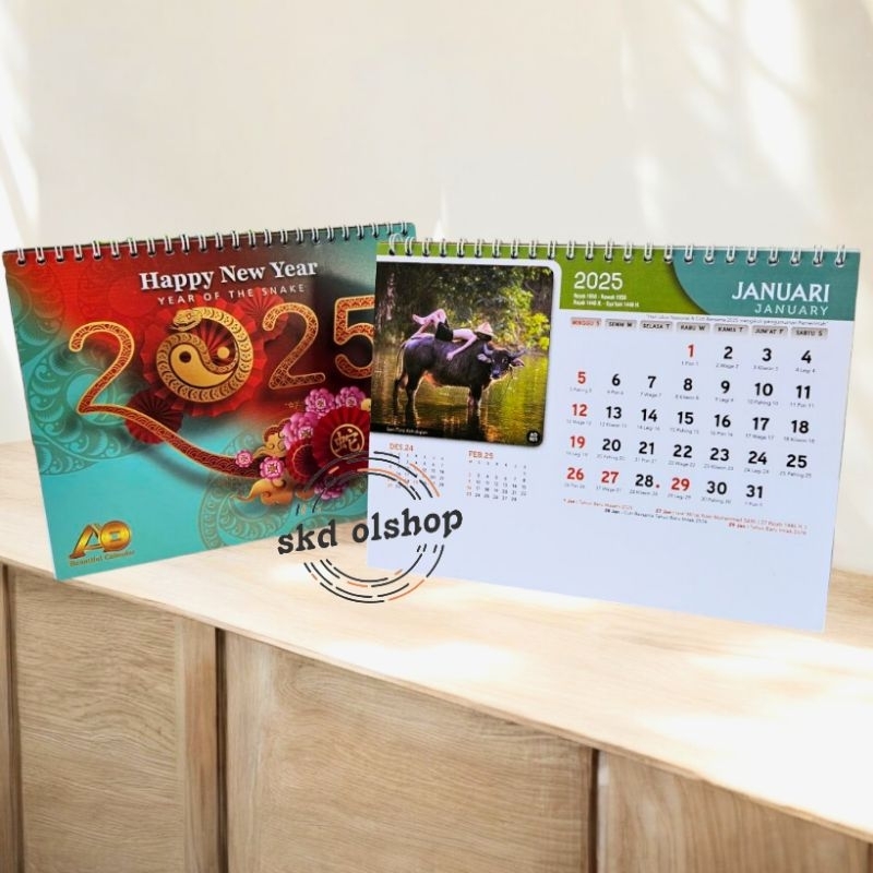 

kalender meja tahun 2025 photo kehidupan Ao 901ukuran 21x16 cm (terima castume cetak merek)