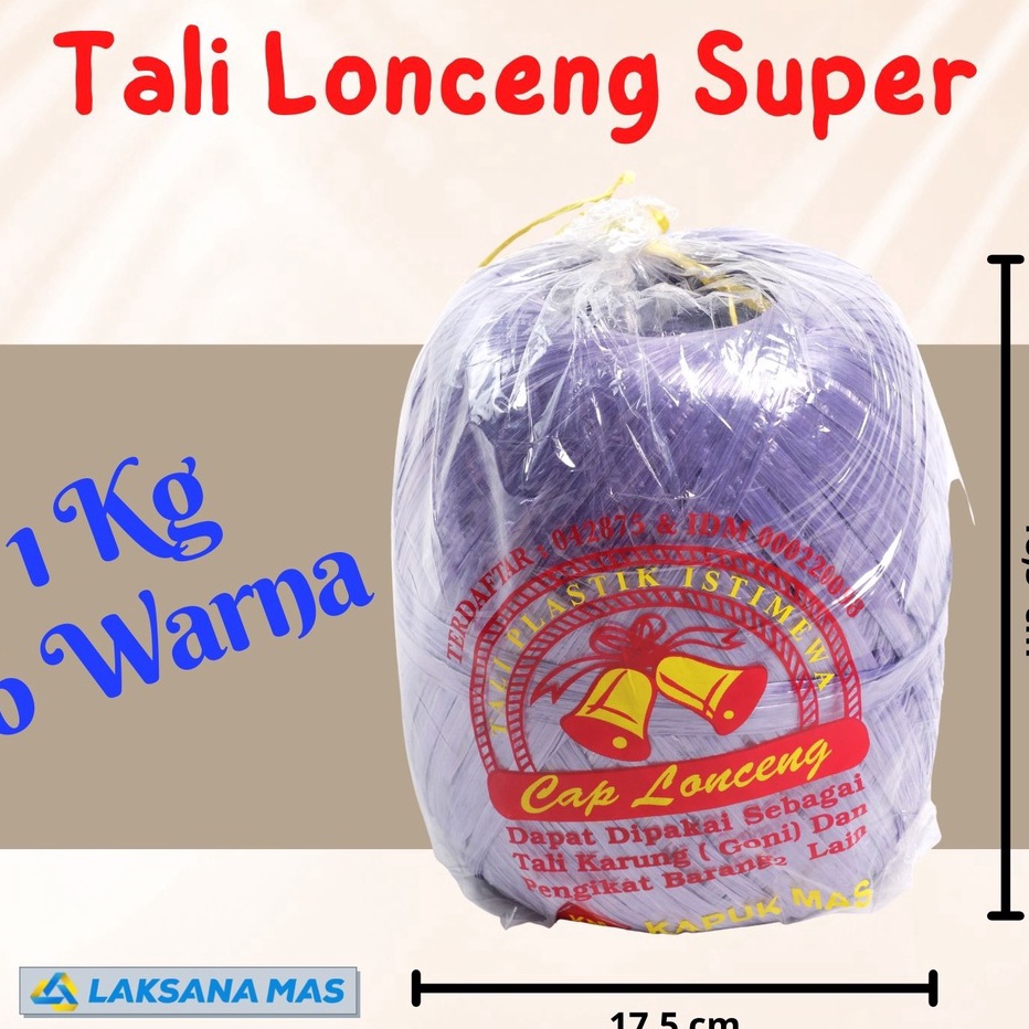 

Unggul Tali Rafia Plastik Laksanamas Merek Lonceng Warna UnguOrenMerahBiruKuningHijau di JakaDepokTangerangBekasi