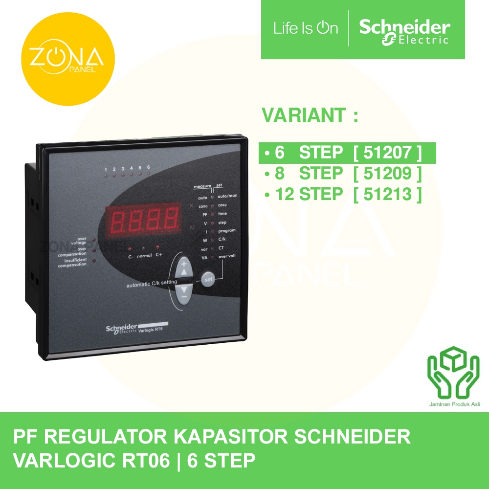 PFR REGULATOR KAPASITOR SCHNEIDER VARLOGIC RT6 6 STEP - 51207
