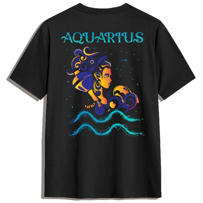 KUSUMA STORE T-SHIRT ZODIAK AQUARIUS LENGAN PENDEK