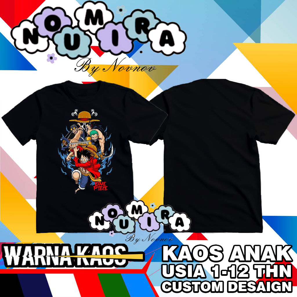 KAOS ANAK PRIA ORIGINAL/KAOS ANAK PRIA ONE  PIECE ORI/KAOS  ANAK CUSTOM ORI