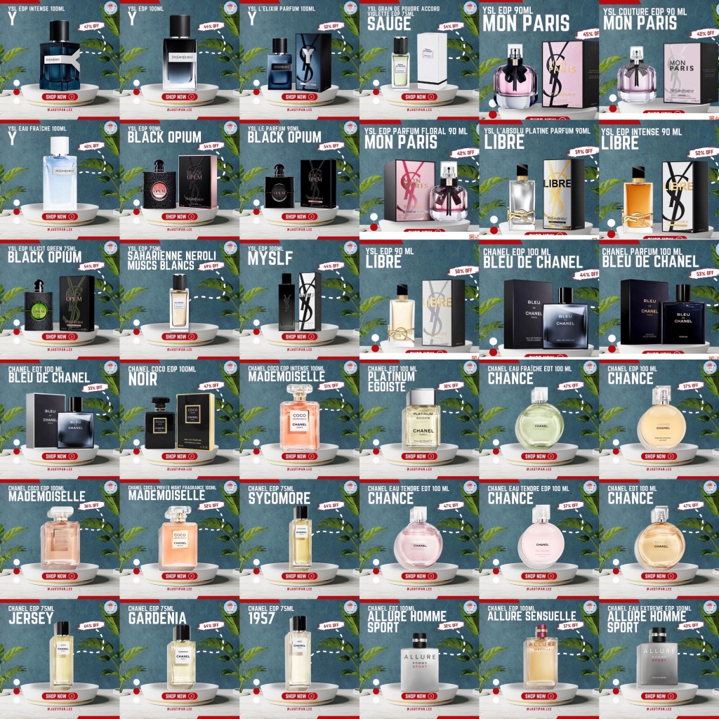 PO PERFUME ALL BRAND - YSL Yves Saint Laurent Y, Black Opium, MySLF, Libre, Mon Paris / Chanel Bleu 