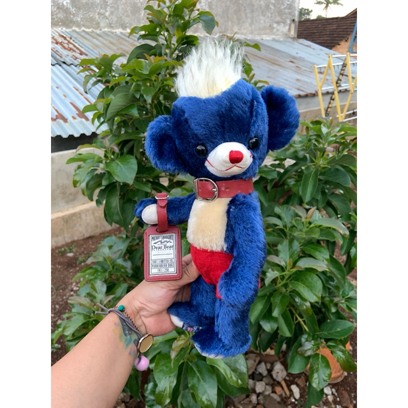 merry thought bear classic mohair Blue pankin head