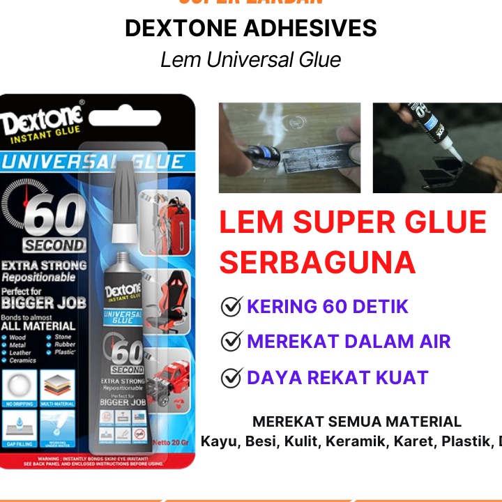 

KP8 Dextone Instant Glue Strong Universal Glue Gel Kental Aman Daya Rekat Kuat