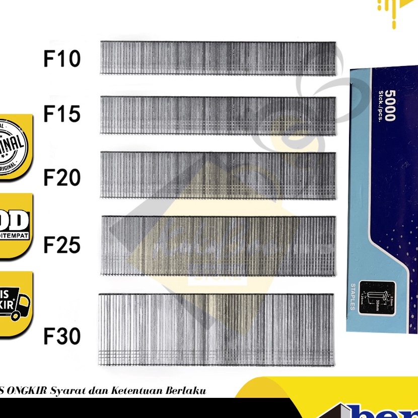

KF7 Isi staples paku tembak F1MO F15MO F2MO F25MO F3MO Air nailer gun paku tembak angin model lurus isi pcs