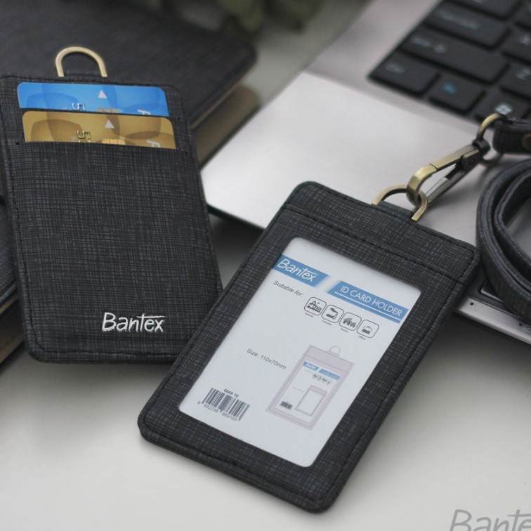 

Terbatas Bantex Name Tag ID Card Holder Kulit 8869 Tali Pcs