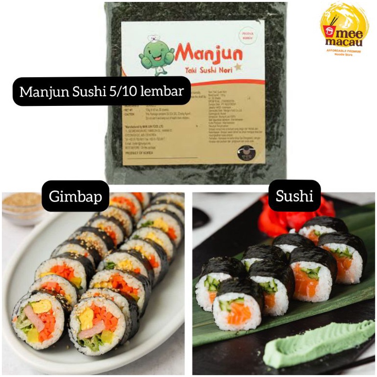 

Promo Keren PROMO Termurah Manjun Nori Halal Seaweed Rumput Laut Sushi Gimbap Korean Yaki Sushi Nori Isi 5 Pcs Dimsum Nori Rumput Laut Gimbap Kimbap Korea Sushi Nori Sheet Sushi Roasted Rumput Laut Halal Bento Jepang Korea