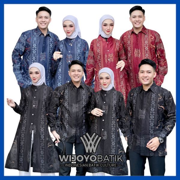 Batik Tunik Couple Modern Set Pakaian Couple Kemeja Batik Pria Premium Baju Batik Couple