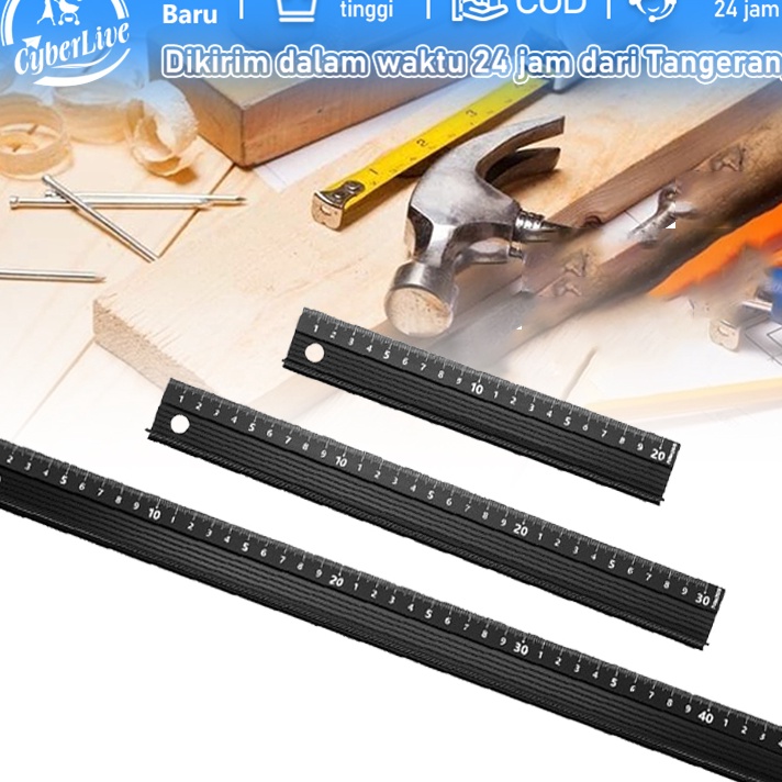 

HJ6 Penggaris Lurus Aluminum Alloy Anti Slip Untuk Pengerjaan Kayu Marking Safety Cutting
