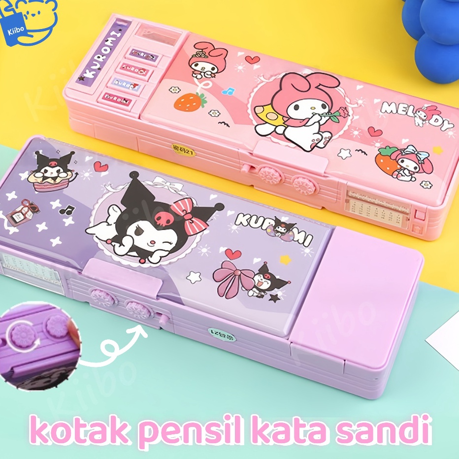

HJ6 KOTAK PENSILBahan Tahan Air Kuromi Tempat Pensil Password Multifungsi Lapis Ganda Berkapasitas Lucu Termasuk Rautan Pensil Kotak Alat Tulis