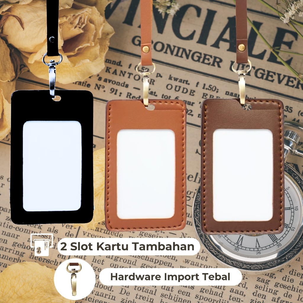 

ID Card Holder Kulit buat Gantungan ID Card Kalung ID Card Kartu Pegawai Name Tag Nama