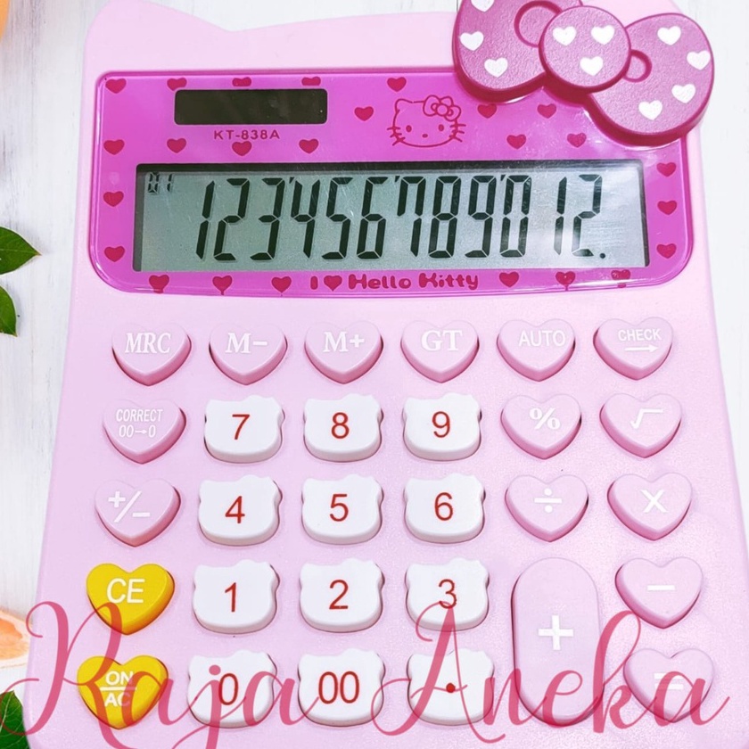 

KF7 Kalkulator Hello Kitty KT 838 A 12 dit cek ulang calculator check correct helo kity hk kitty KT838